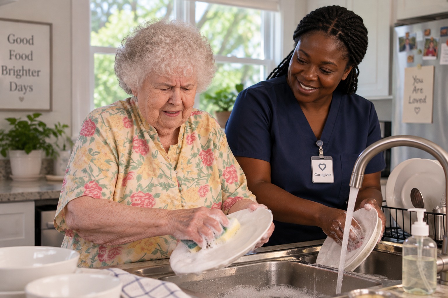 Companion sitting with a senior